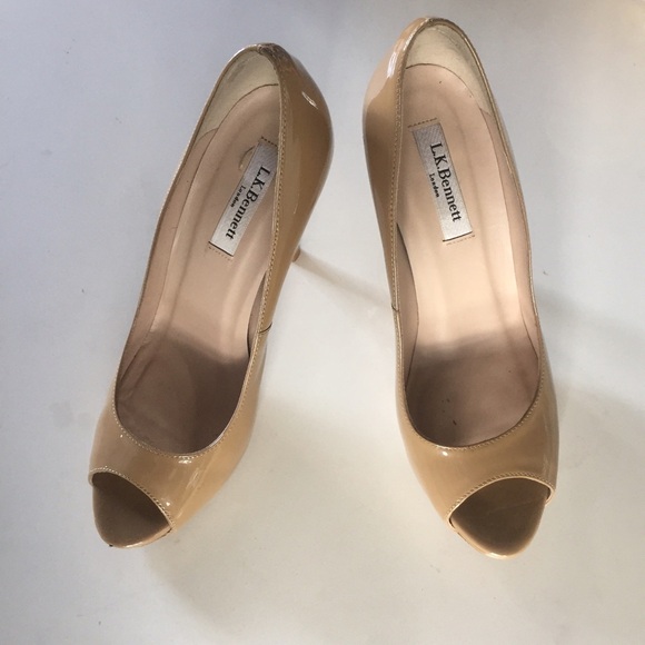 LK Bennett Nude Idina Platform PeepToe Court Heels - Picture 2 of 4